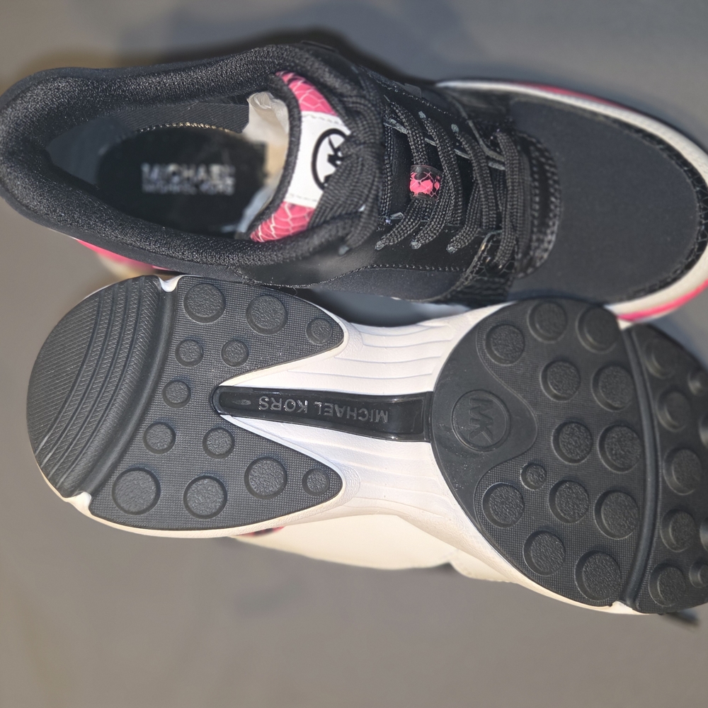 Michael Kors Black and Pink Sneakers with Cushioned Sole